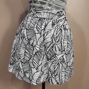 *3/$30 Sale* Ann Taylor's LOFT Leaf Print Linen Blend Full Skirt POCKETS sz XXSP